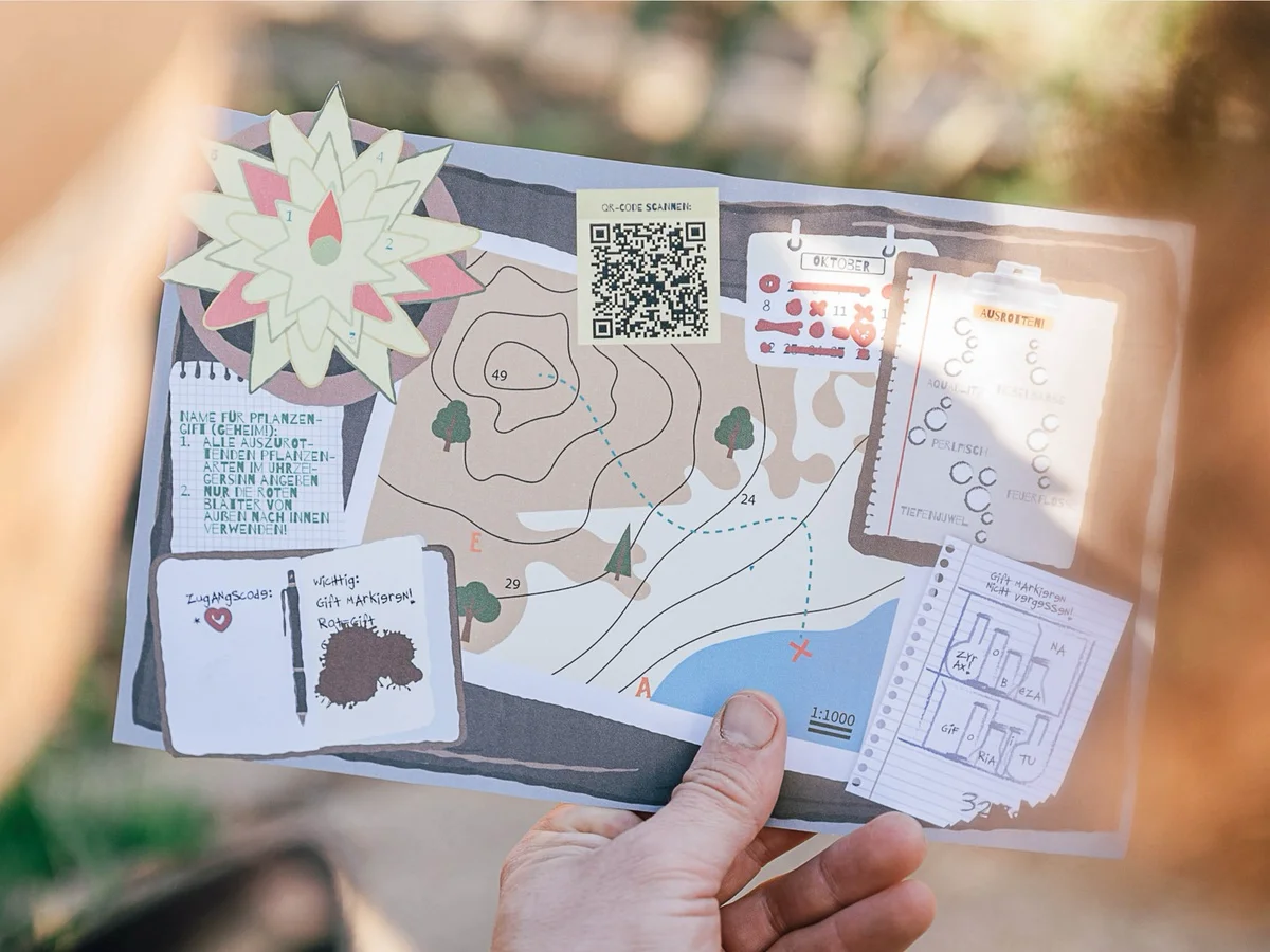 Die Route steht? Dann erhälst du sofort die Schatzkarte mit deinem personalisierten QR-Code zum Ausdrucken für jede Spieler:in.