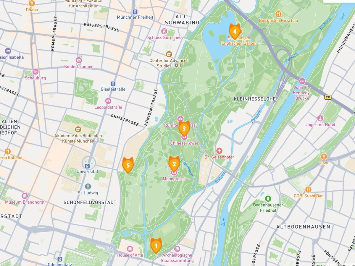 Tourempfehlung durch den Englischen Garten in München Tourempfehlung durch den Englischen Garten in München
