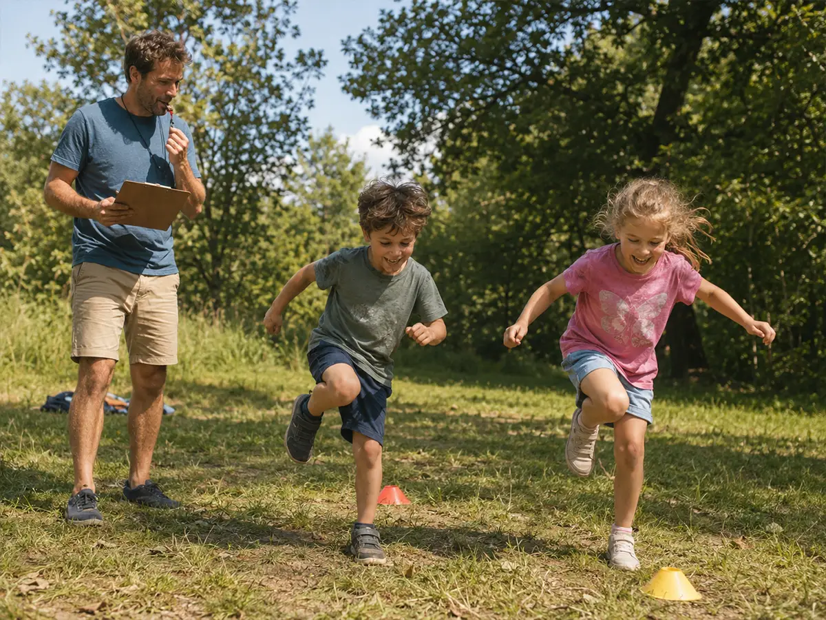 Quatschmach-Olympiade draußen mit Kindern