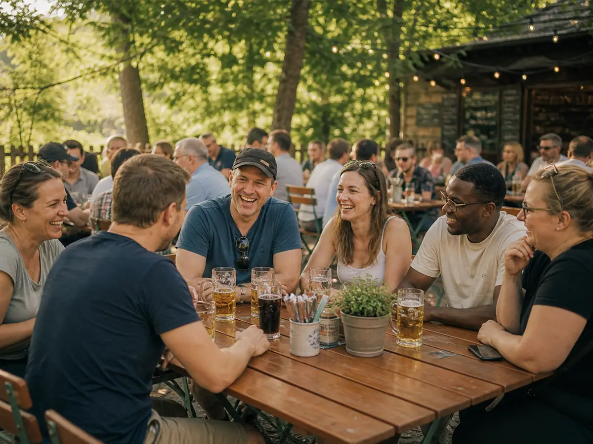 Biergarten oder Café Tour an Himmelfahrt