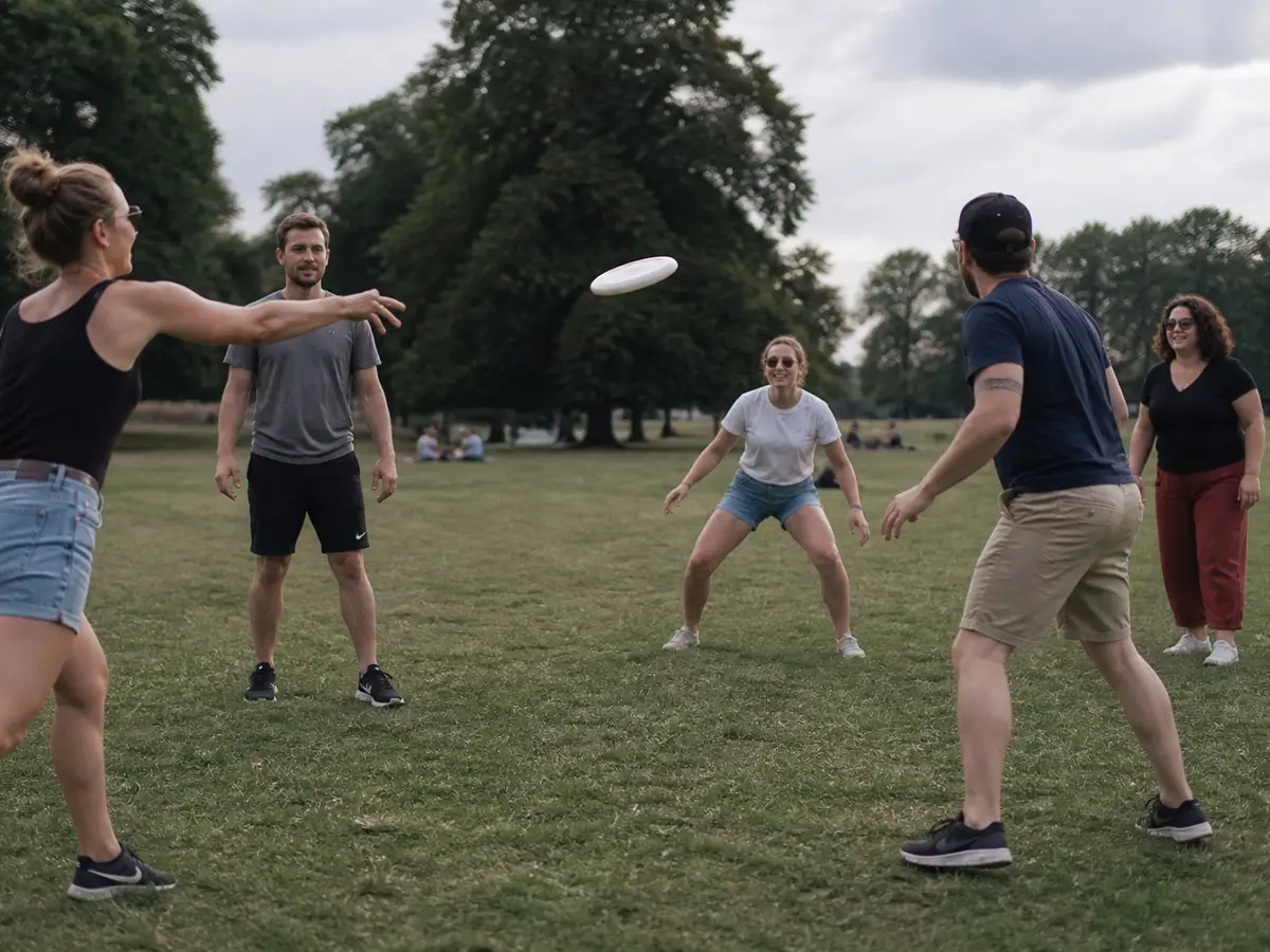 Outdoor Spiele im Park an Himmelfahrt